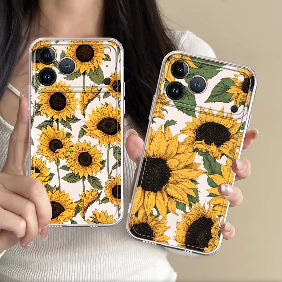 Phone Case Clear - Funda con Diseño de Girasoles para