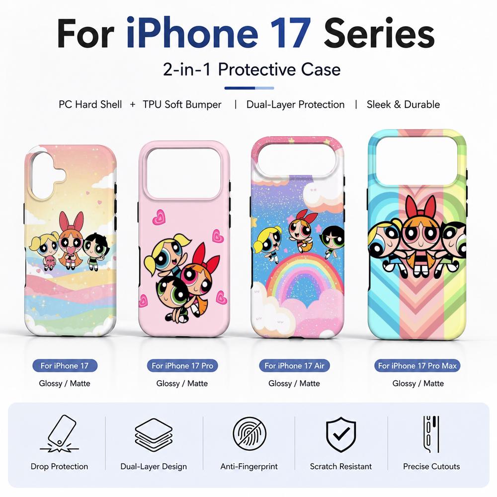 Phone Accessories For Girls - Funda de Teléfono Anime P-Powerpuff Girls,