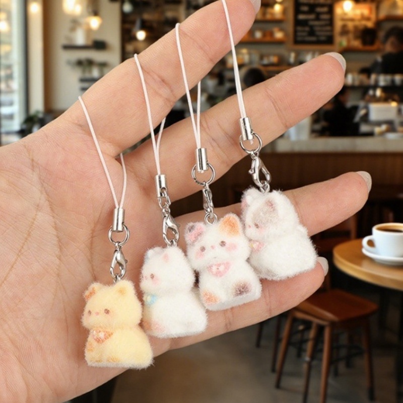 Phone Accessories For Your Car - Lindo dibujo animado flocado Animal gato
